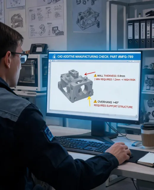 Engineer checking CAD file