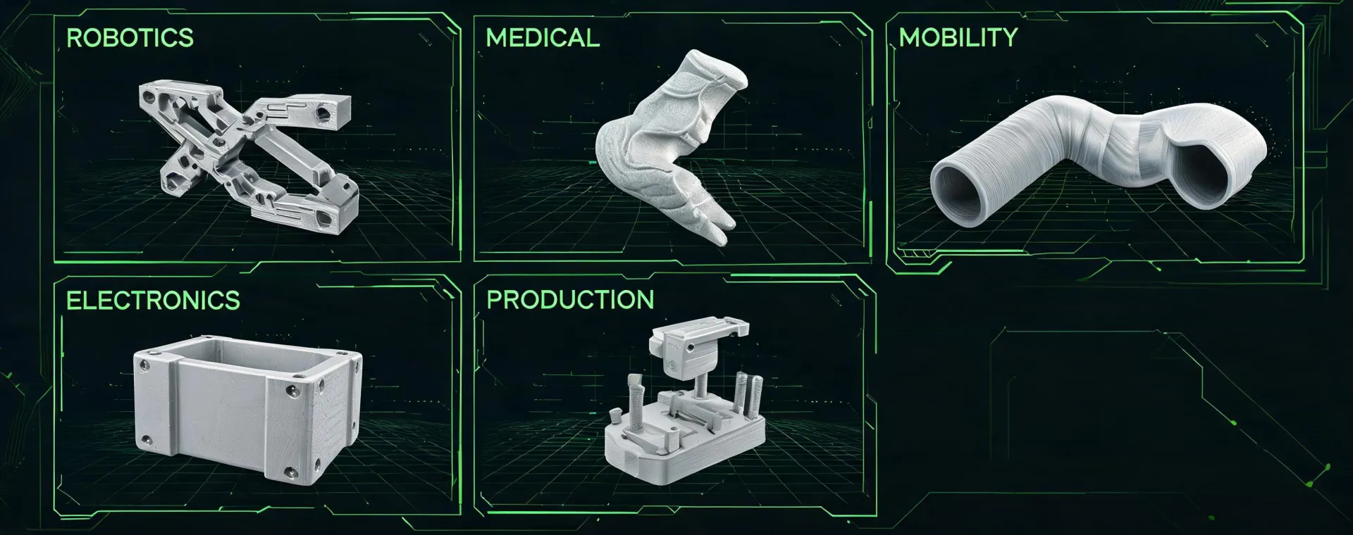Additive manufacturing parts for multiple industries